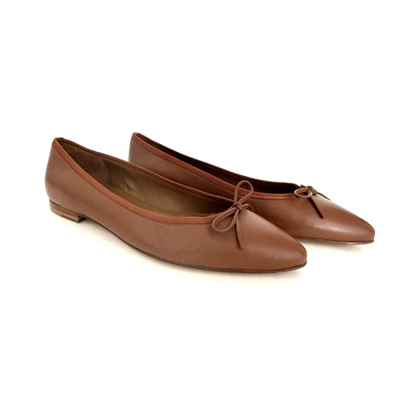 Margaux Shoes - Margaux Brown Pointed Toe Ballet Flats